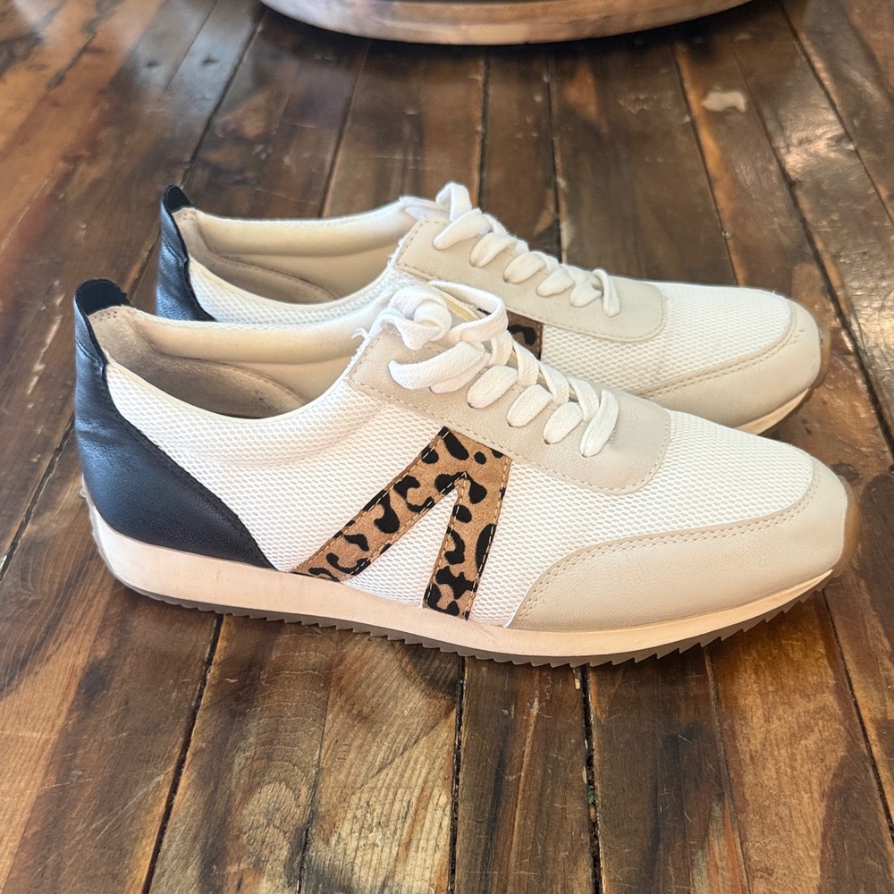 Mia Leopard and Leather back Sneakers